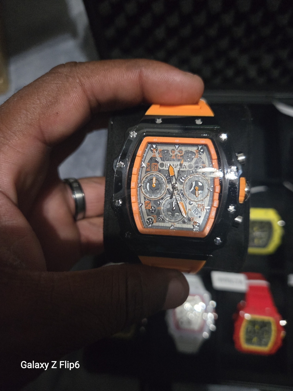 Invicta Black and Orange Sport Chronograph Watch